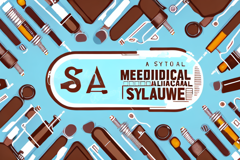 A medical syringe filled with a brown liquid