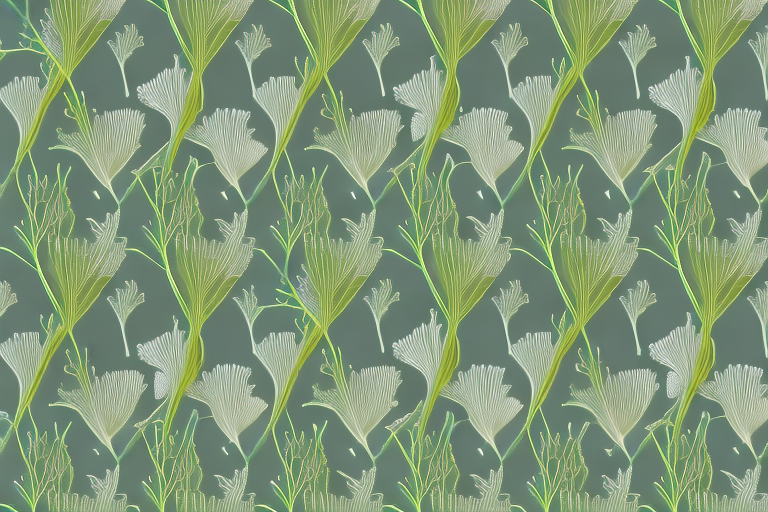A fennel plant with its leaves