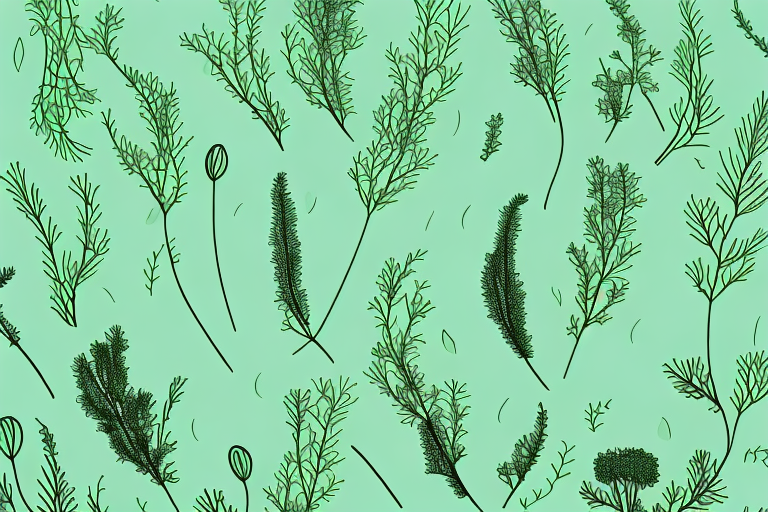 A dill plant with its leaves