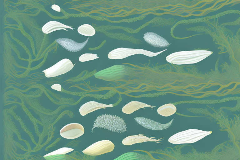 A kelp forest with various species of kelp
