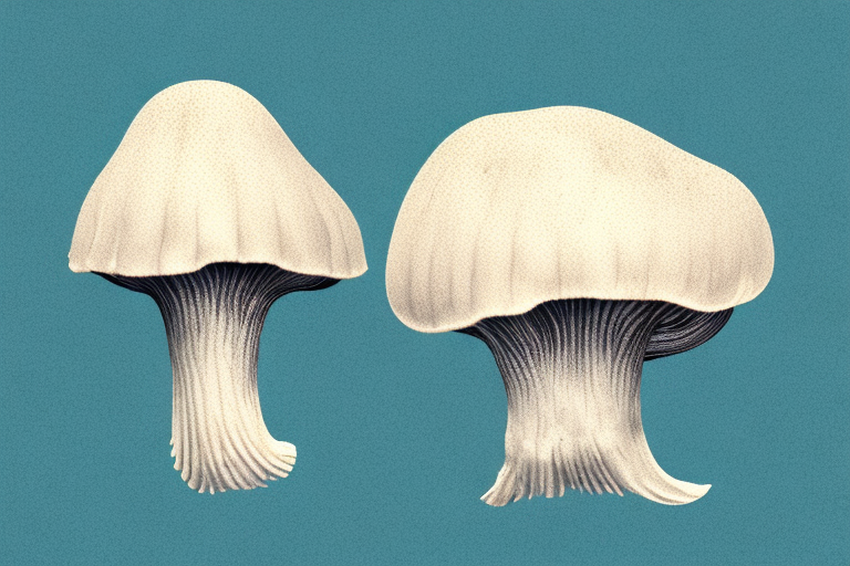 A king oyster mushroom with its unique shape and texture