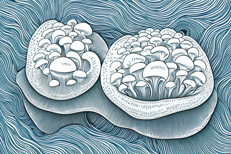 A lion's mane mushroom with its distinguishing features