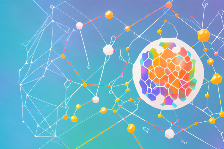 A molecule of arginine with a colorful