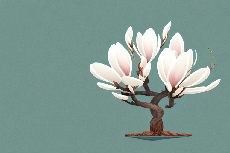 A magnolia tree with its bark highlighted