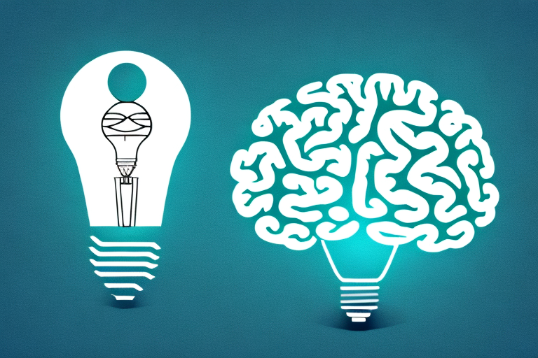 A brain with a lightbulb above it