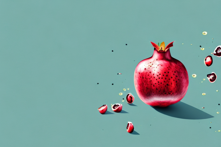 A pomegranate with its seeds and oil dripping from it