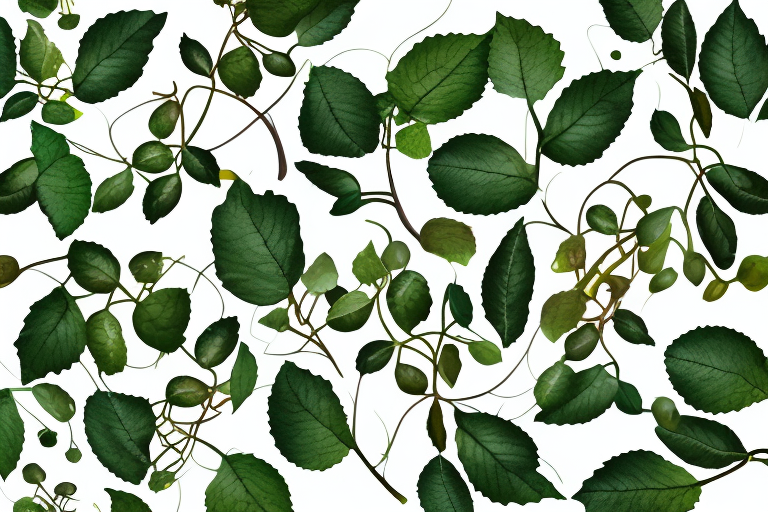 A schisandra berry with its leaves and vines
