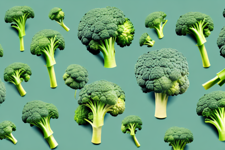 A broccoli plant with its leaves and stem