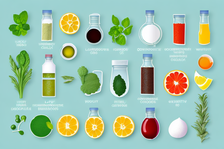 A variety of healthy liquid diet ingredients
