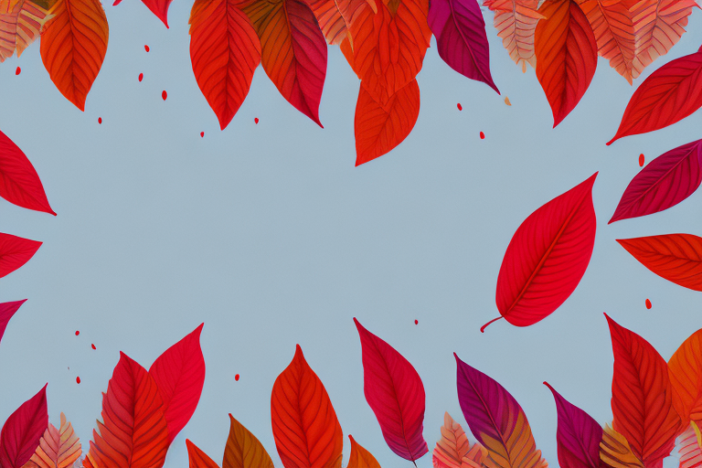 A vibrant burning bush with its bright red leaves