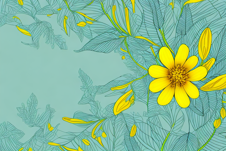 A plant with a bright yellow flower