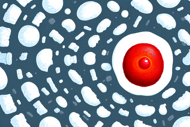 A red blood cell being produced in the bone marrow